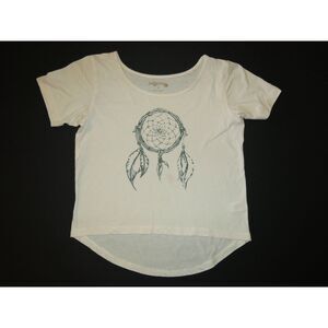 Jak & Peppar cream gray dream catcher crop top t-shirt short sleeve 10 12 14 16